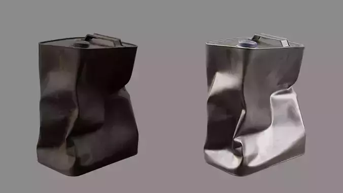 Crushed Paint Can Rectangular 03 3D model 5