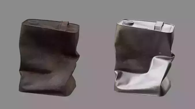 Crushed Paint Can Rectangular 03 3D model 6