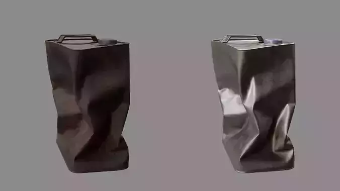 Crushed Paint Can Rectangular 03 3D model 4