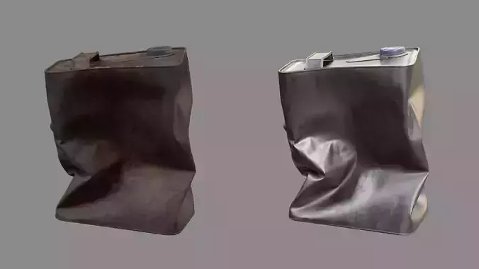 Crushed Paint Can Rectangular 03 3D model 3
