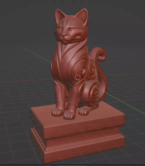 Minimalist Cat Bust Decorative Sculpture 3D print model_1