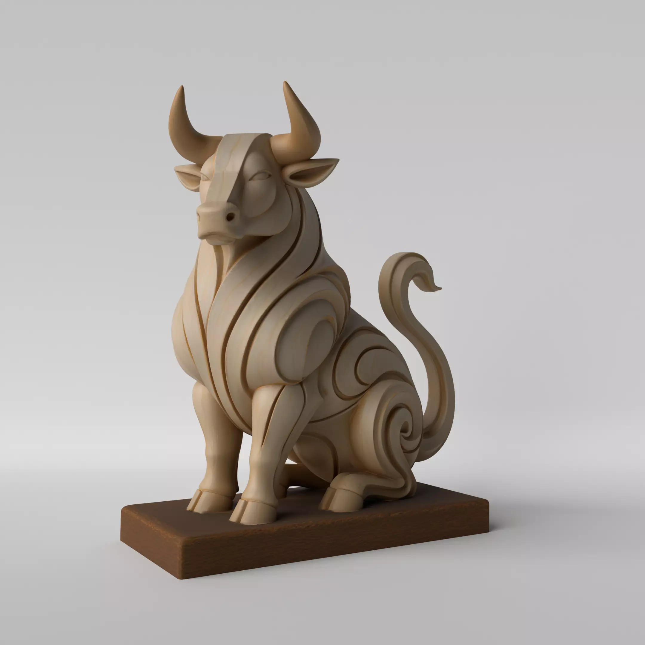 Minimalist Bull Bust Decoration Sculpture 3D print model