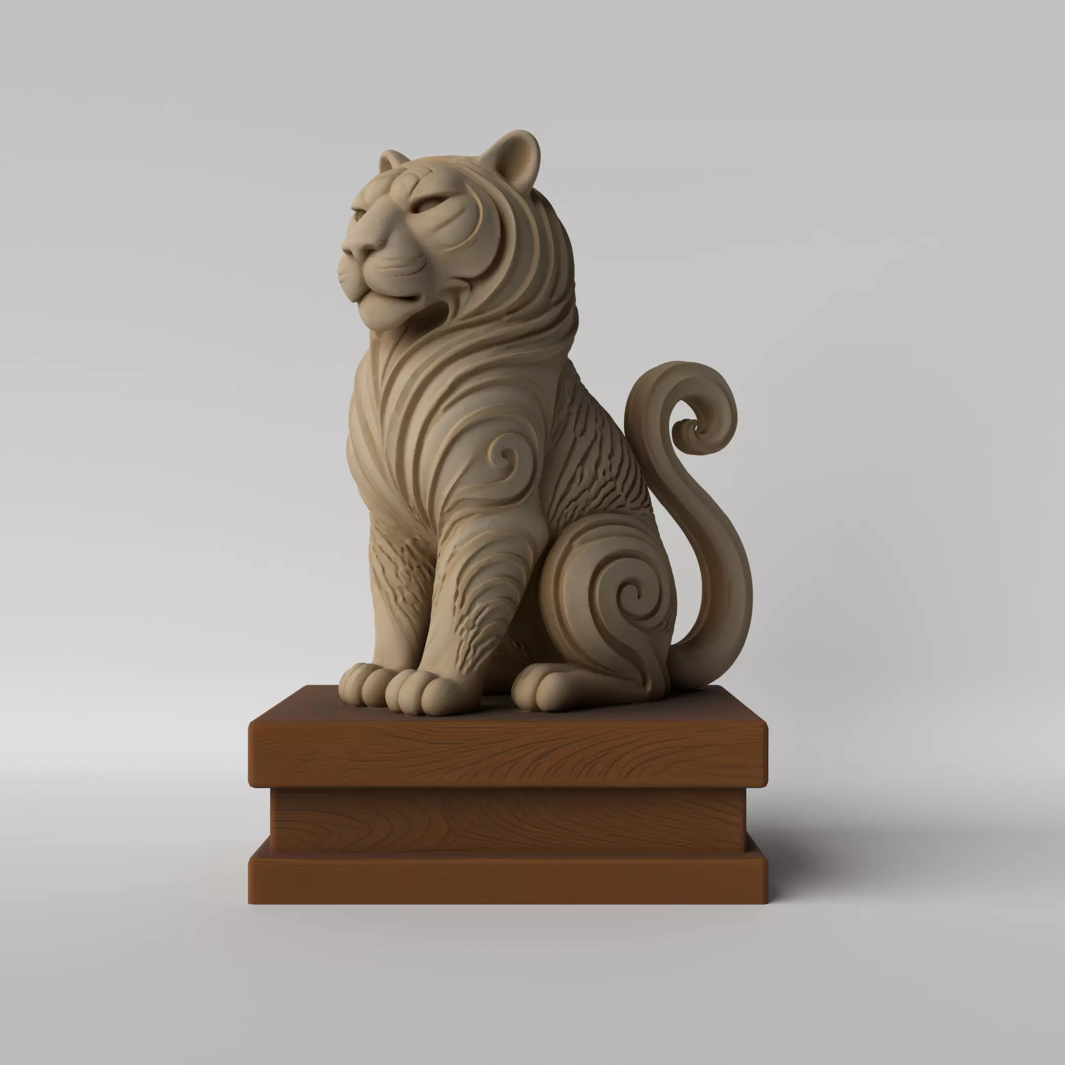 Minimalist Tiger  Decoration 3D print model_1