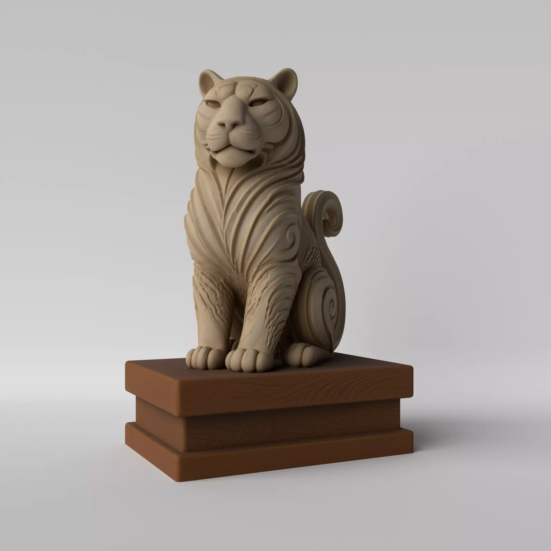 Minimalist Tiger  Decoration 3D print model_2