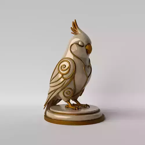 Art Deco and Minimalist Cockatiel