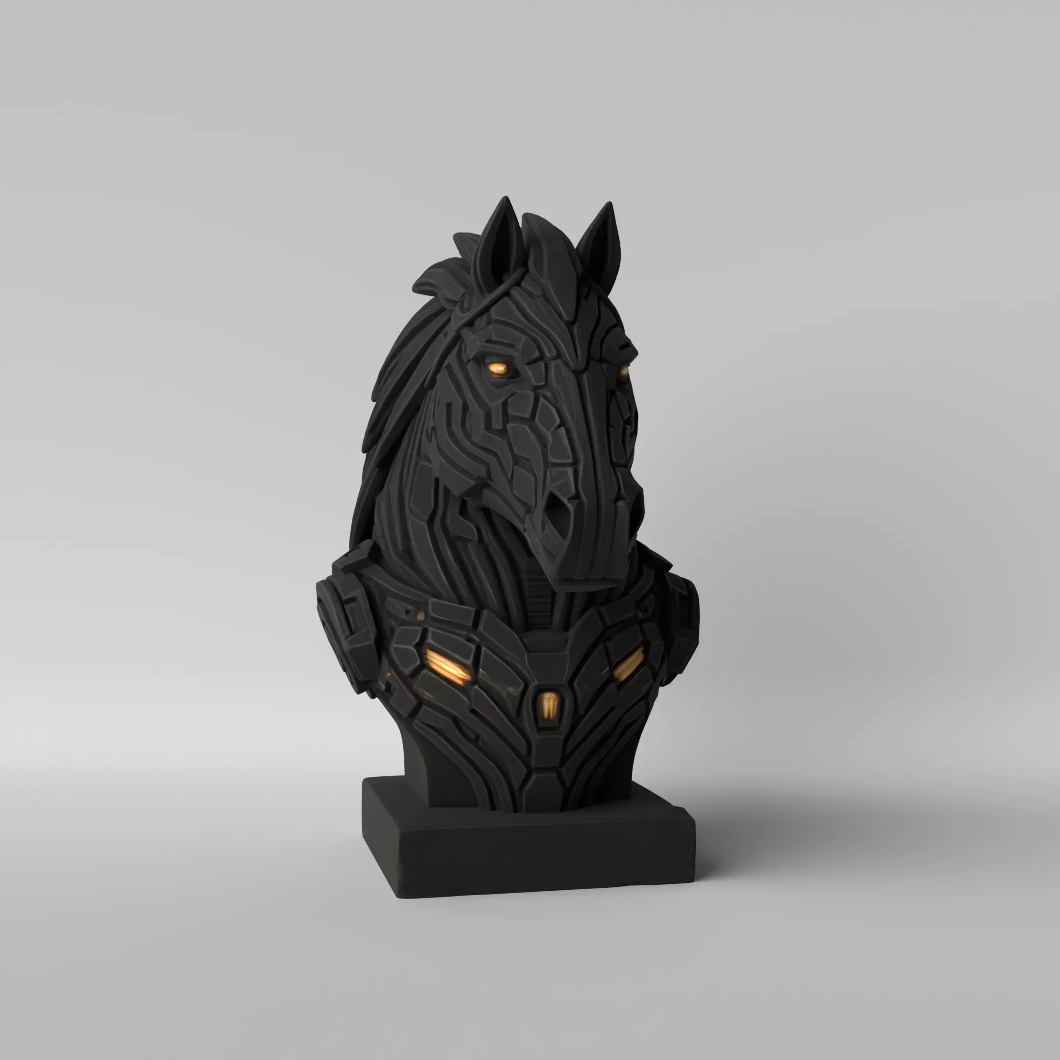 Cyber Horse Futuristic Mecha Horse Bust 3D print model