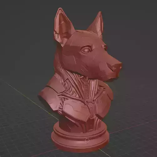 Cyber Dog Futuristic Mecha Dog Bust