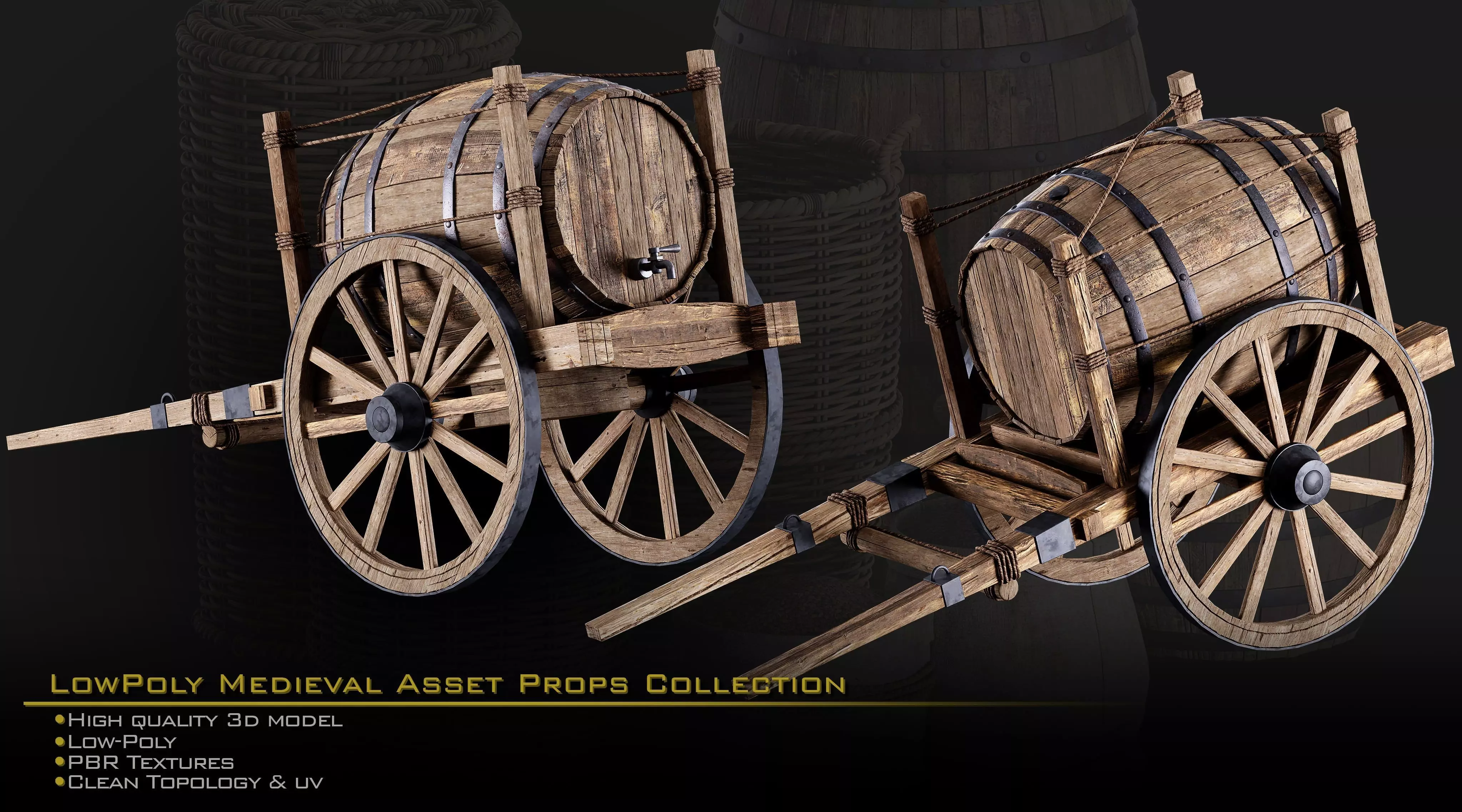 Medieval Asset Props Low-poly 3D model_14