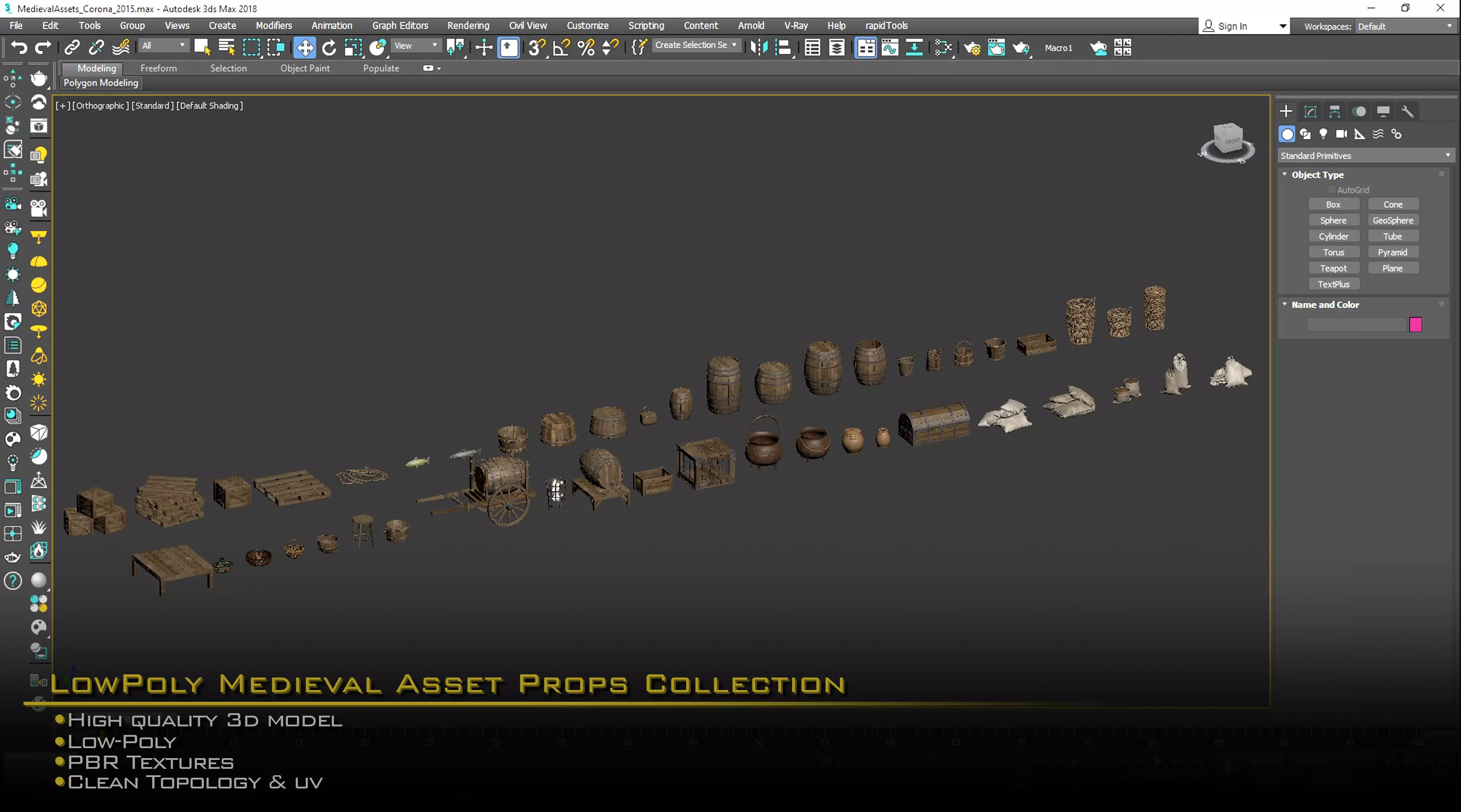 Medieval Asset Props Low-poly 3D model_17