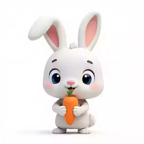Cute Cartoon Bunny 3D Model Low-poly 3D model