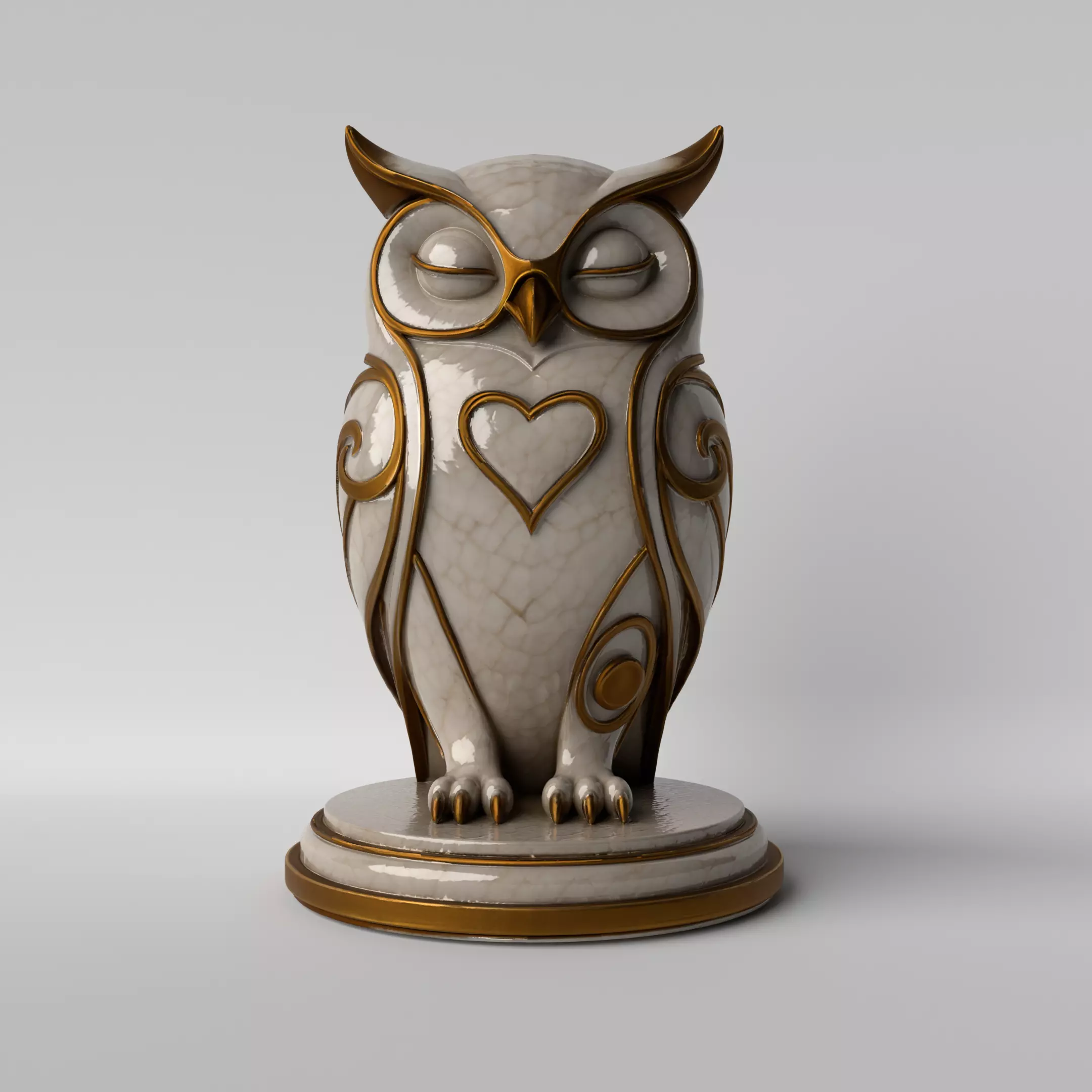 Art Deco and Minimalist Owl 3D print model