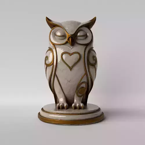 Art Deco and Minimalist Owl