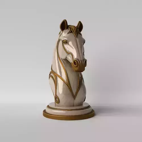 Art Deco and Minimalist Horse Bust