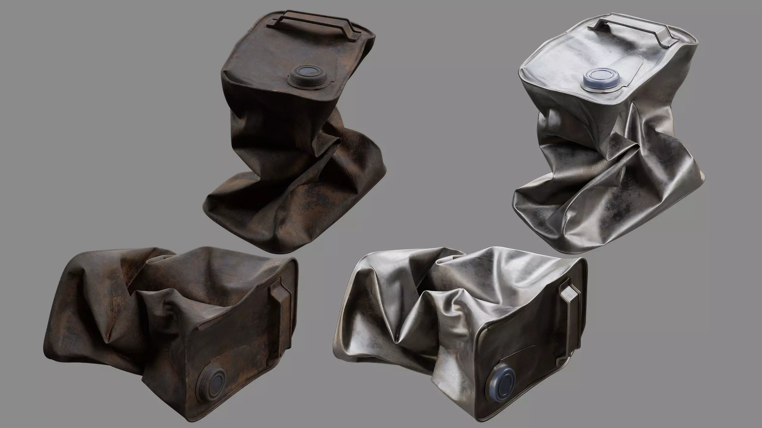 Crushed Paint Can Rectangular 06 3D model_0