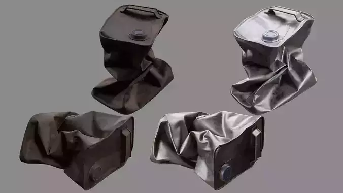 Crushed Paint Can Rectangular 06 3D model