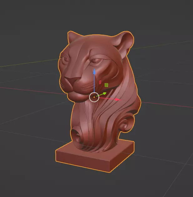 Minimalist Marble Jaguar Sculpture 3D print model_1