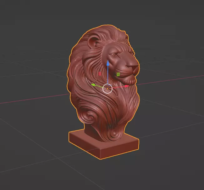 Minimalist Marble Lion Sculpture 3D print model_1