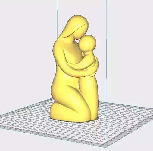 Mother and son minimalist statue