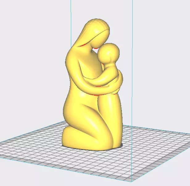 Mother and son minimalist statue 3D print model