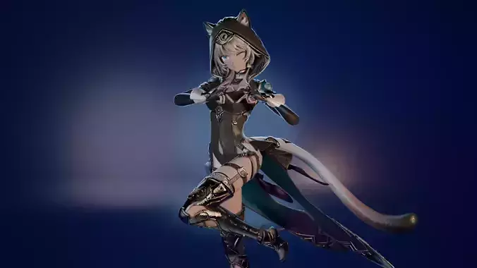 Cipher - Honkai Star Rail Game Figurine for 3D Printing 3D print model