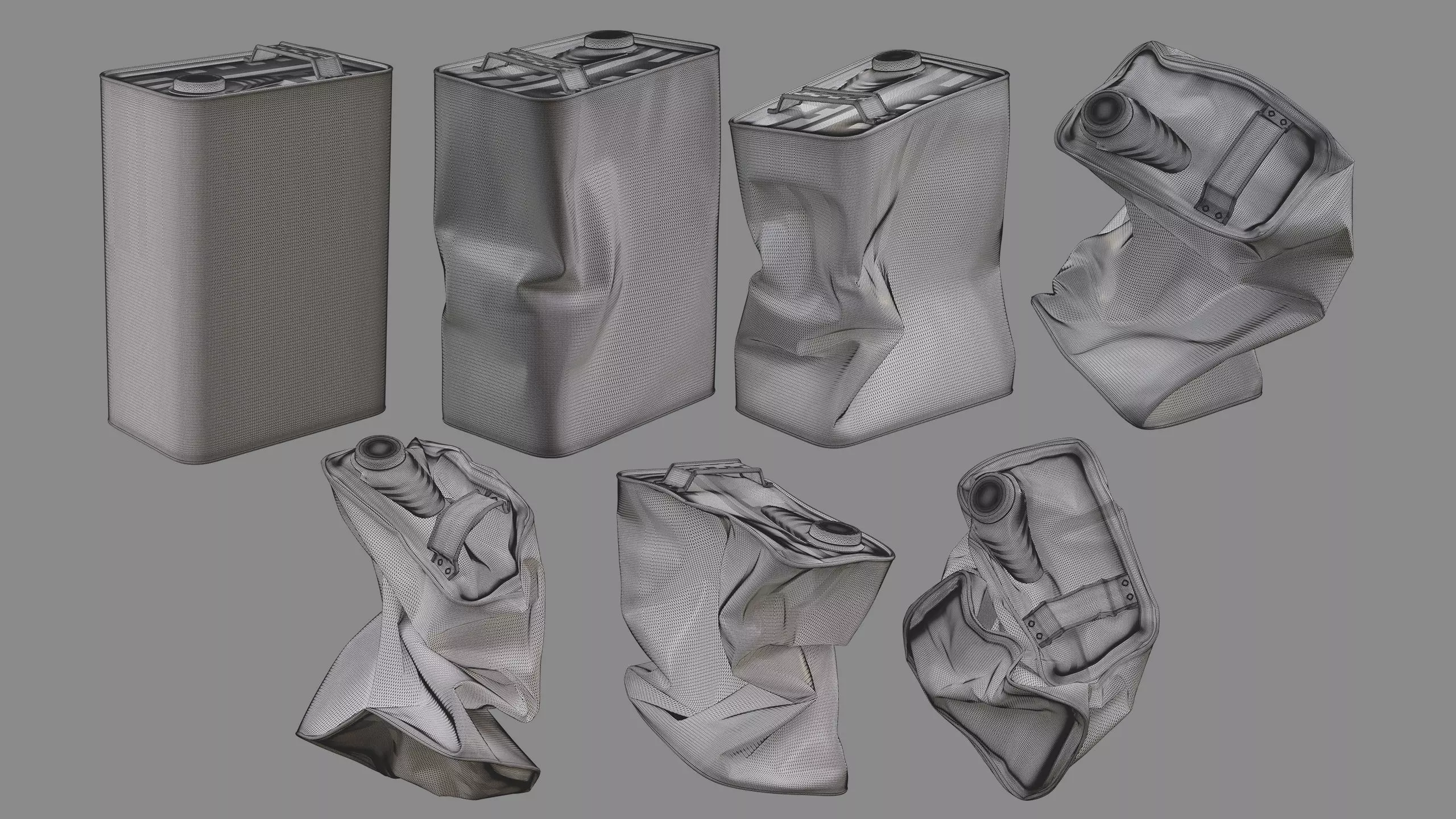 Crushed Paint Can Rectangular Collection 3D model_8