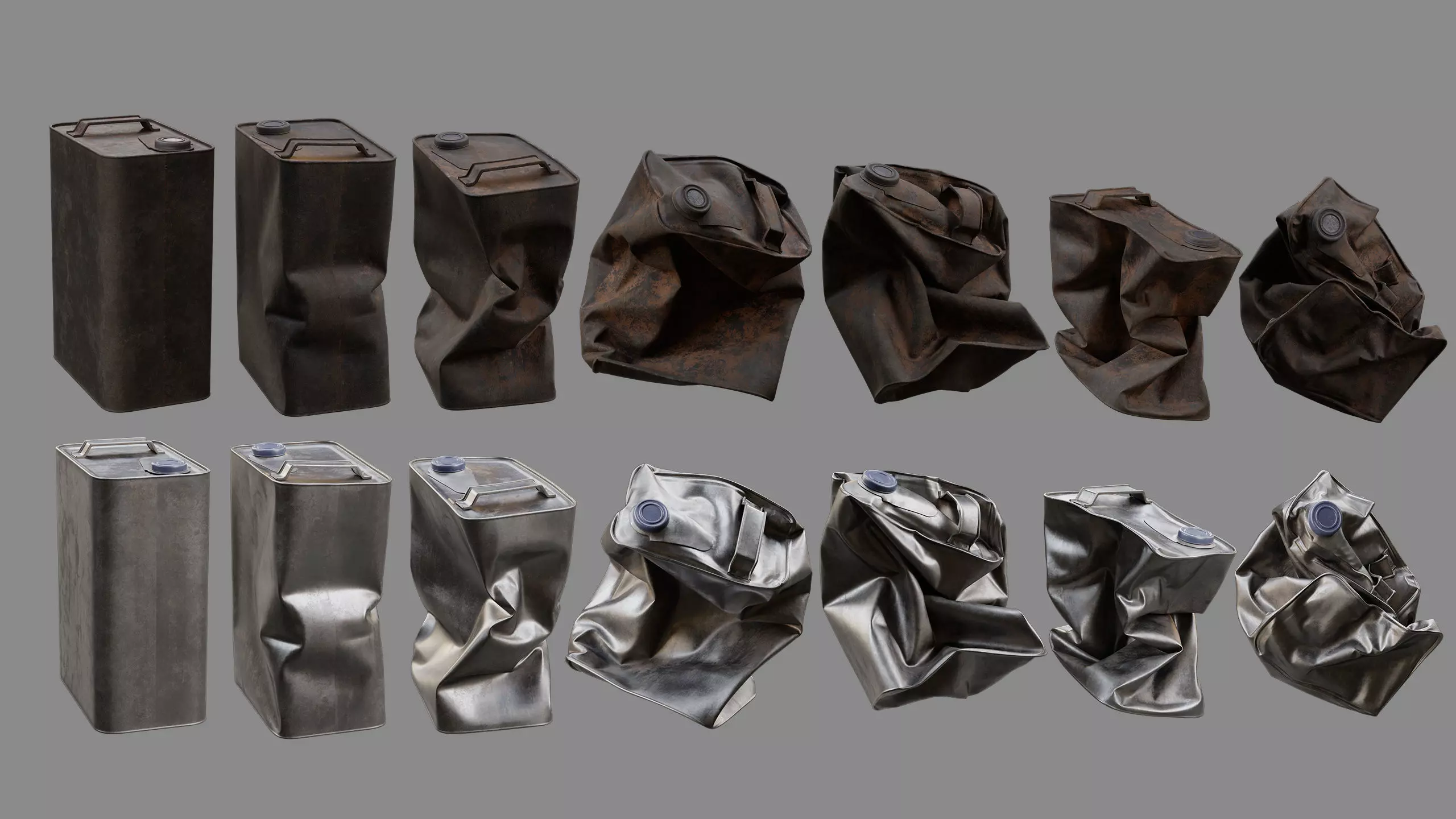 Crushed Paint Can Rectangular Collection 3D model_6