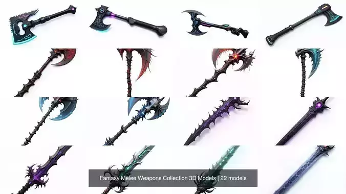 Fantasy Melee Weapons Collection 3D Models 