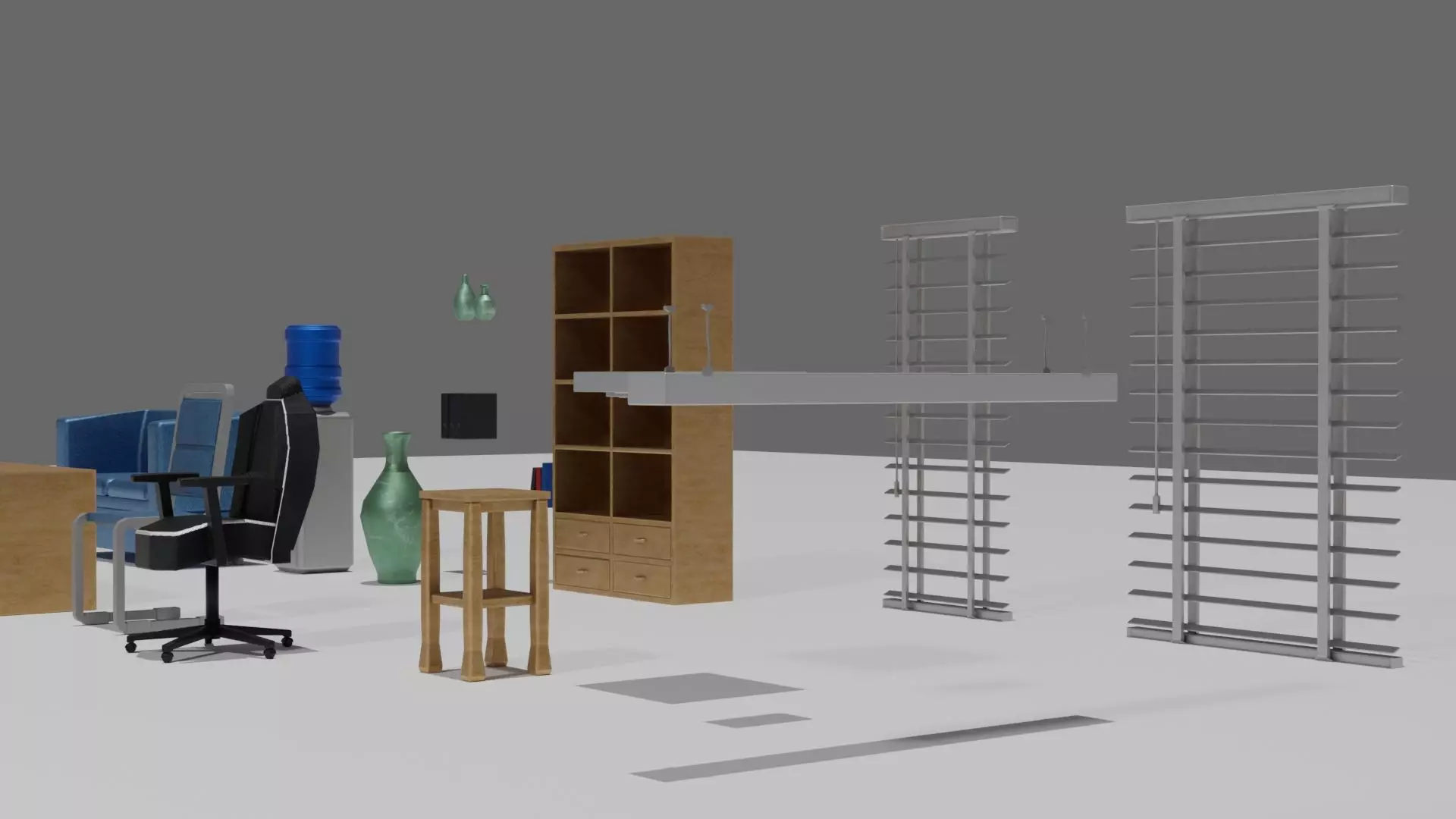 Office Interior Props Low-poly 3D model_3