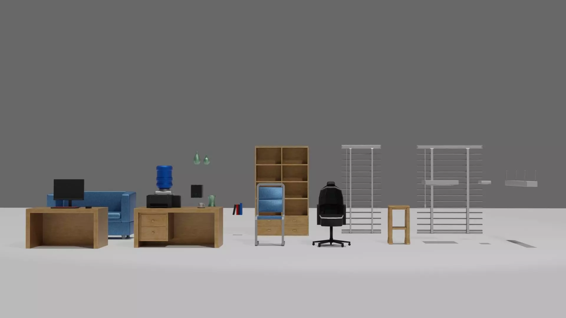 Office Interior Props Low-poly 3D model_5