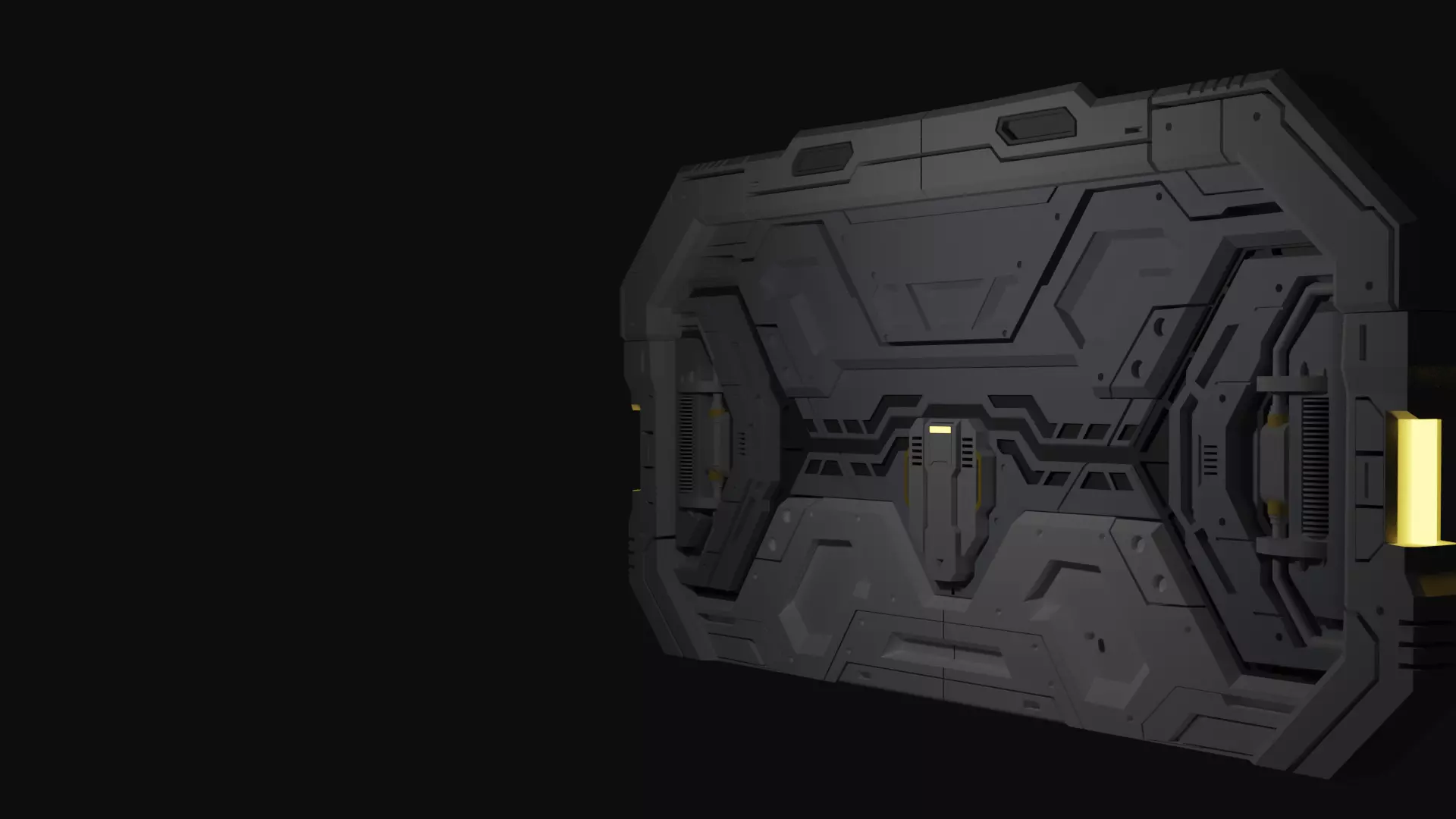 sci-fi door Free low-poly 3D model_1