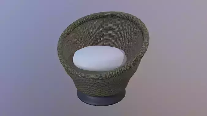 Circular Wicker Chair with Cushion