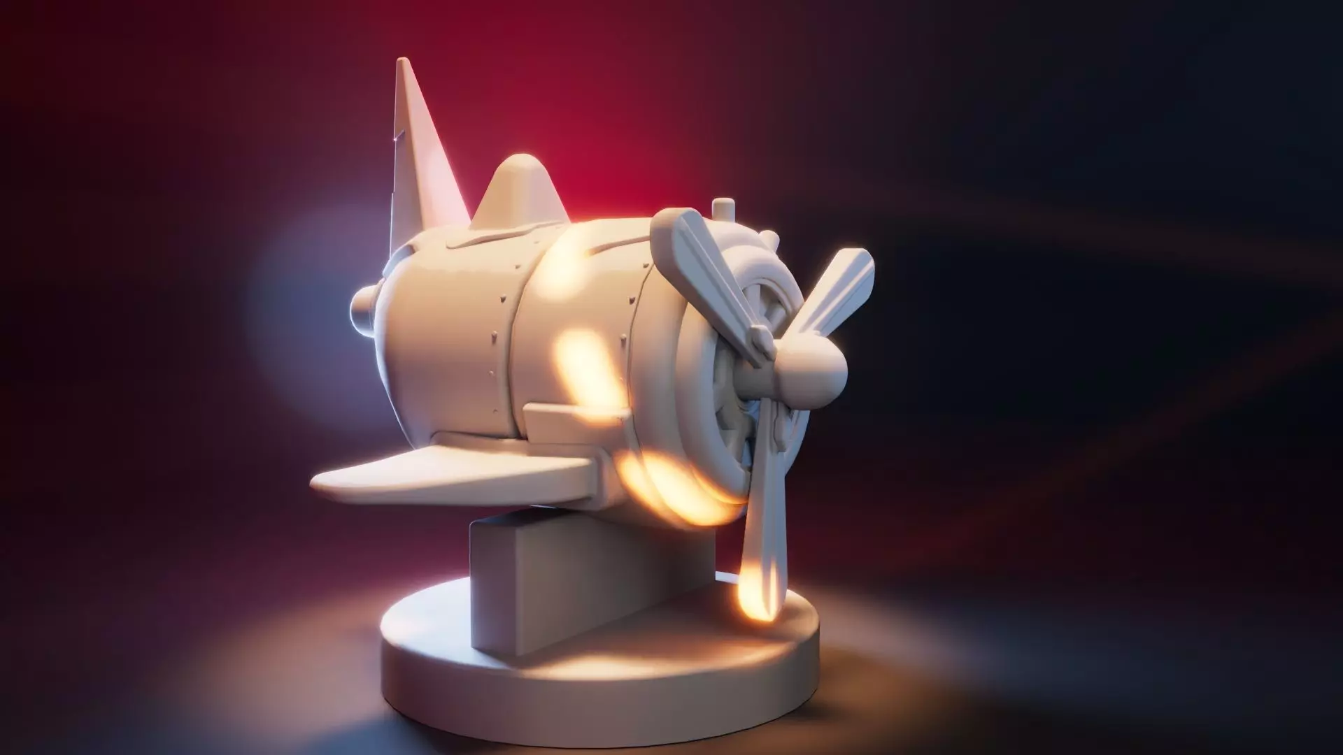 Stylized Cartoon Airplane  Low Poly 3D Model with PBR Materials Low-poly 3D model_1