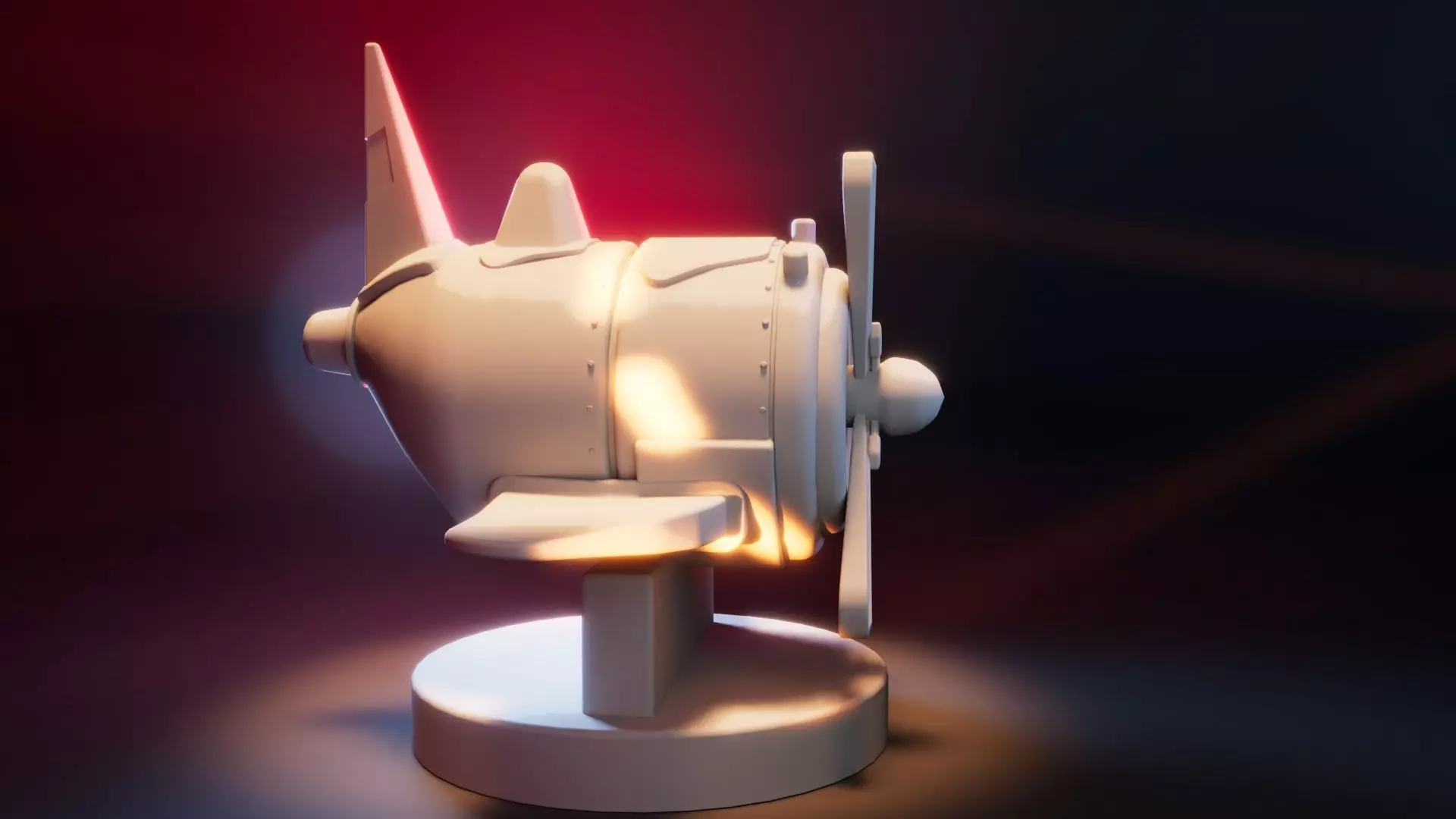 Stylized Cartoon Airplane  Low Poly 3D Model with PBR Materials Low-poly 3D model_3