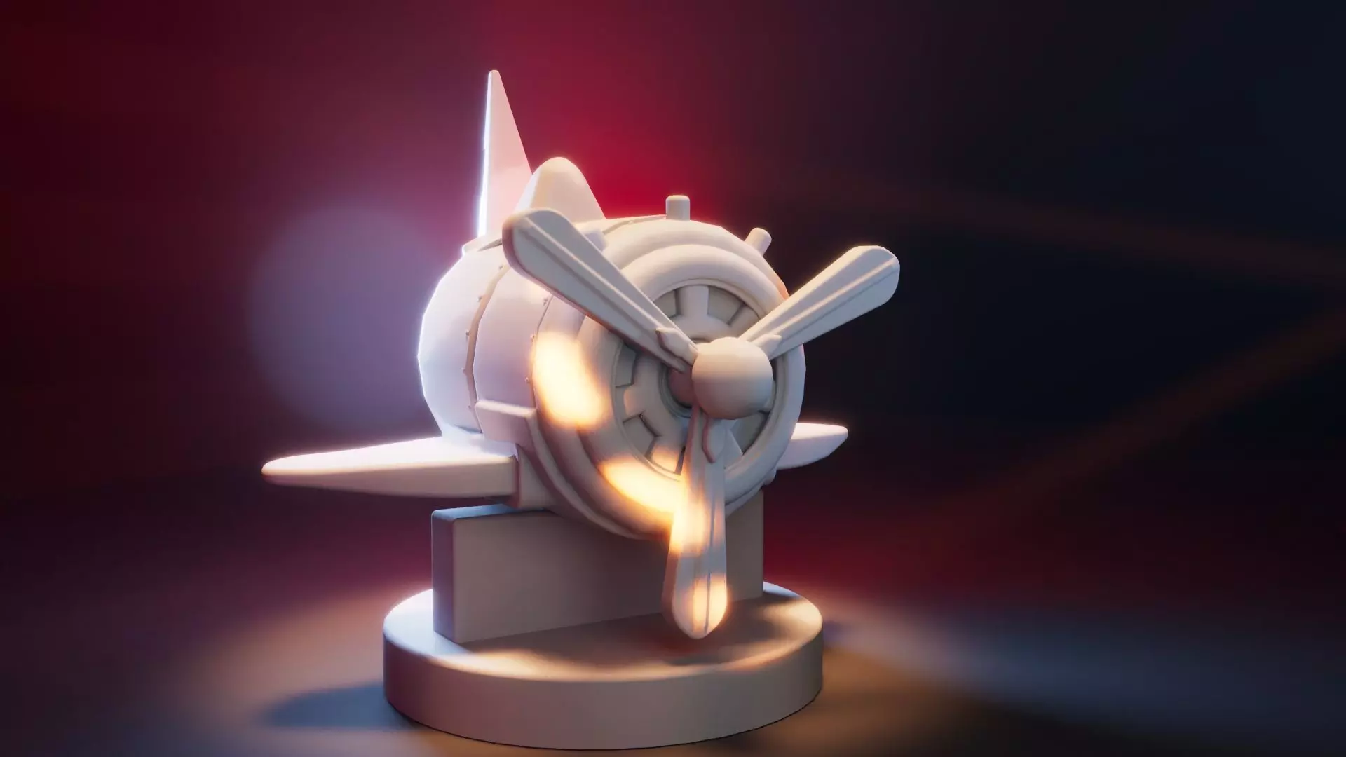 Stylized Cartoon Airplane  Low Poly 3D Model with PBR Materials Low-poly 3D model_2