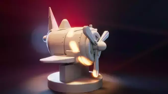 Stylized Cartoon Airplane  Low Poly 3D Model with PBR Materials Low-poly 3D model