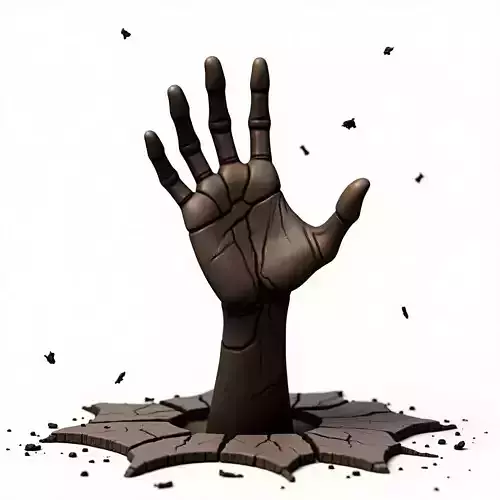 Zombie Hand Rising 3D Model Low-poly 3D model