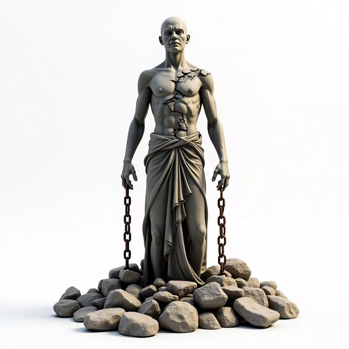 Ancient Warrior Statue 3D Model Low-poly 3D model