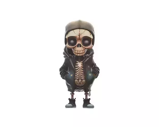 Urban Skeleton Kid Streetwear Skeleton Character 3D print model