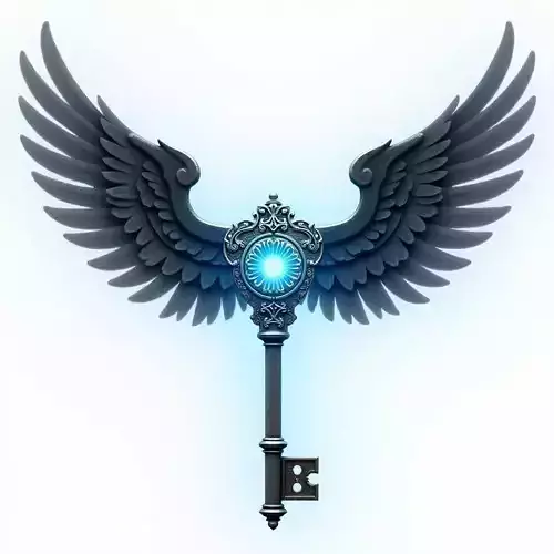Winged Guardian Key 3D Model Low-poly 3D model
