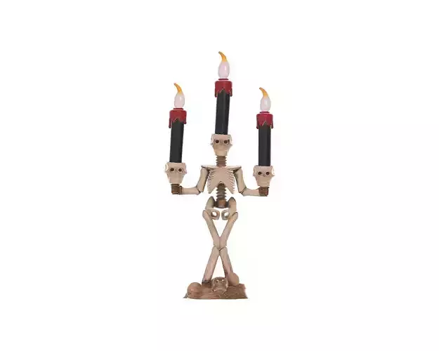 Skeleton Candle Holder Halloween Spooky Skeleton Candelabra 3D print model