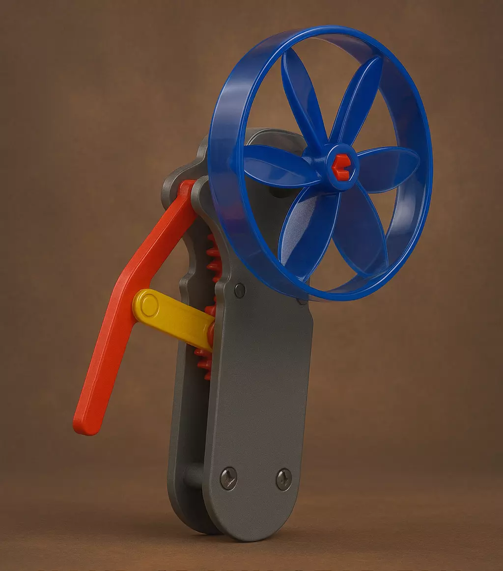 Hand Crank Gear Fan 3D Print STL Mechanical Kinetic Toy 3D print model