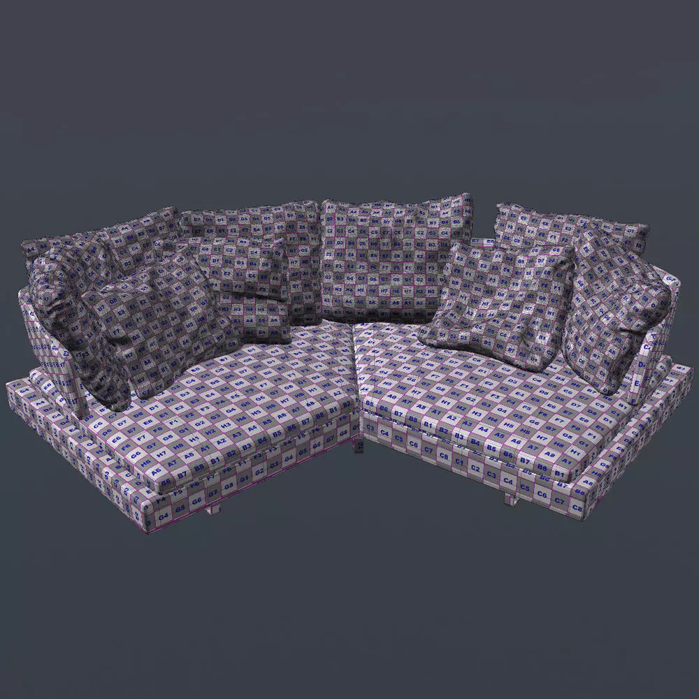 Corner Sofa Arne with Crumpled Pillows 3D model_9