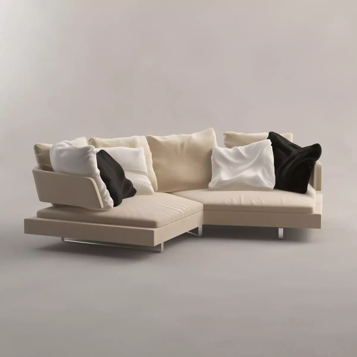 Corner Sofa Arne with Crumpled Pillows 3D model_1