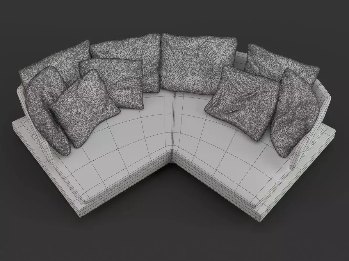 Corner Sofa Arne with Crumpled Pillows 3D model_4