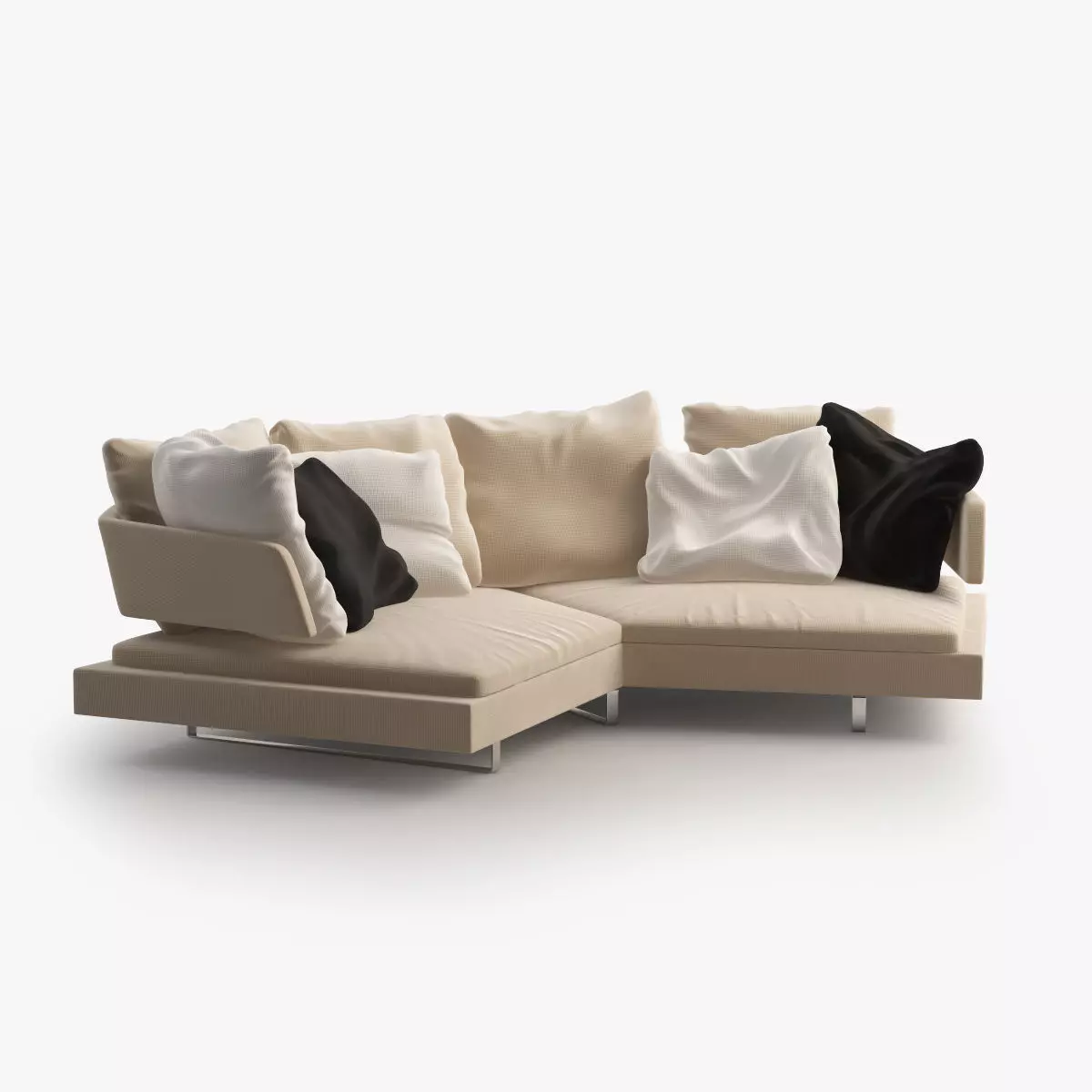 Corner Sofa Arne with Crumpled Pillows 3D model_0