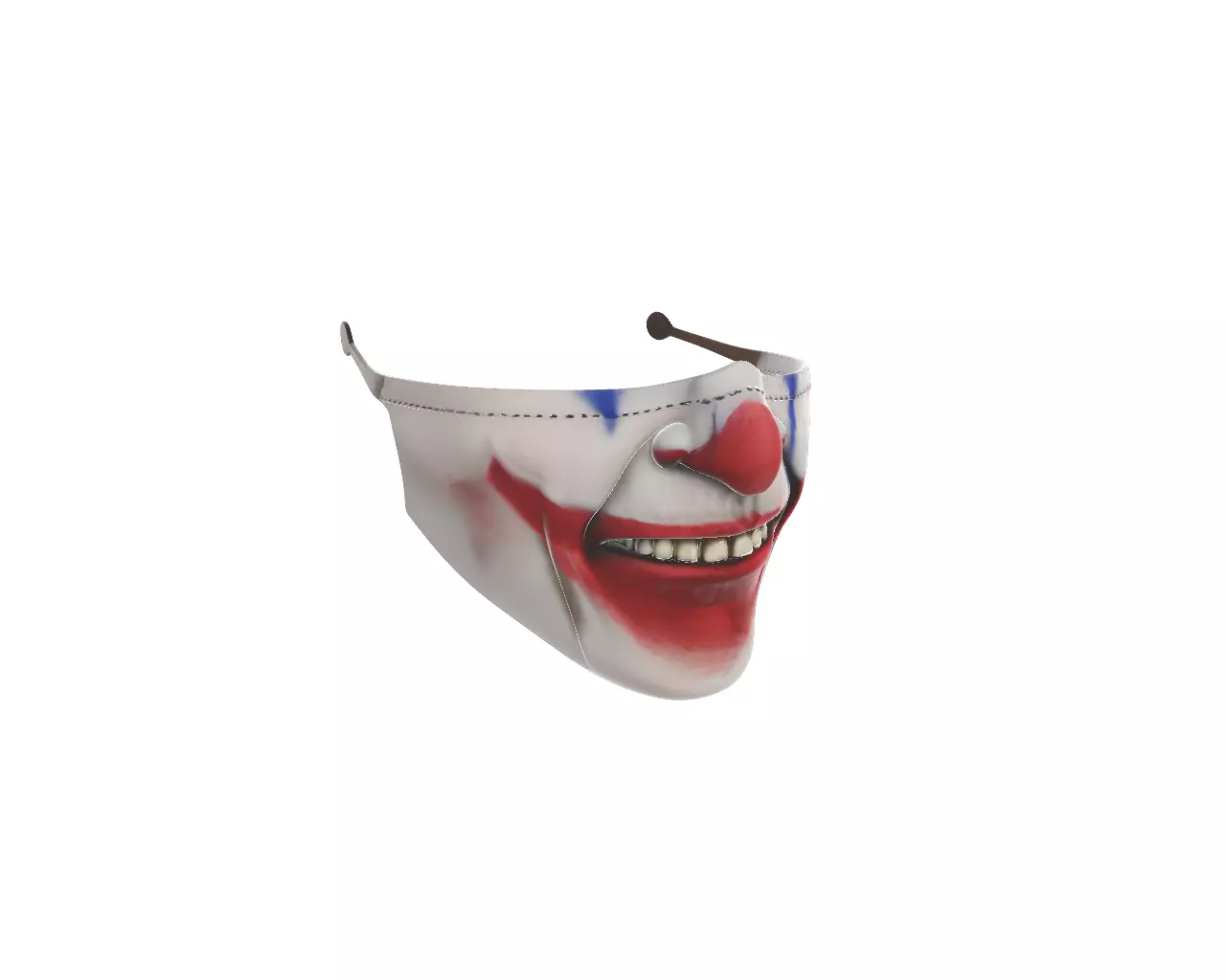 Creepy Clown Smile Half Mask Horror Cosplay Facepiece 3D print model_0