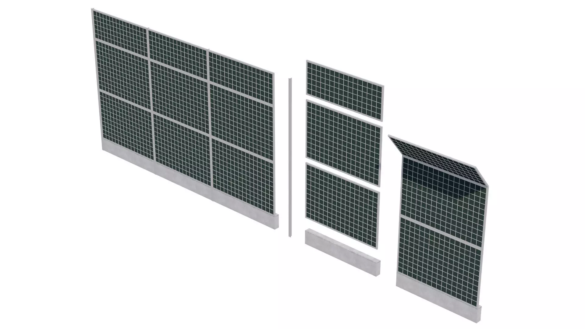 Road car Acoustic noise absorbing fence barrier 3D model_5