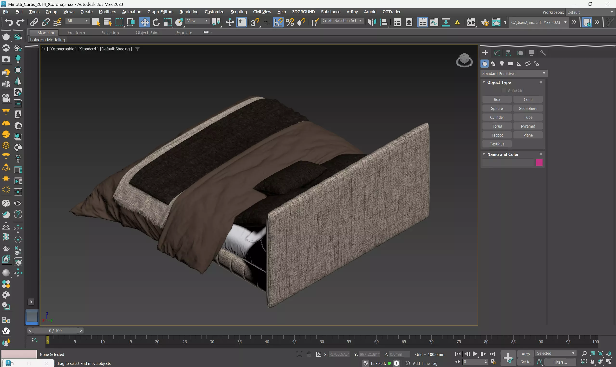 Minotti Curtis Bed 3D Model Max FBX OBJ 3D model_5