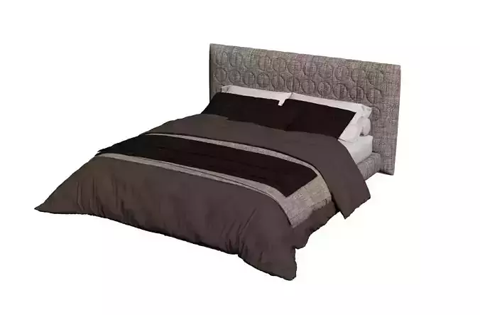 Minotti Curtis Bed 3D Model Max FBX OBJ