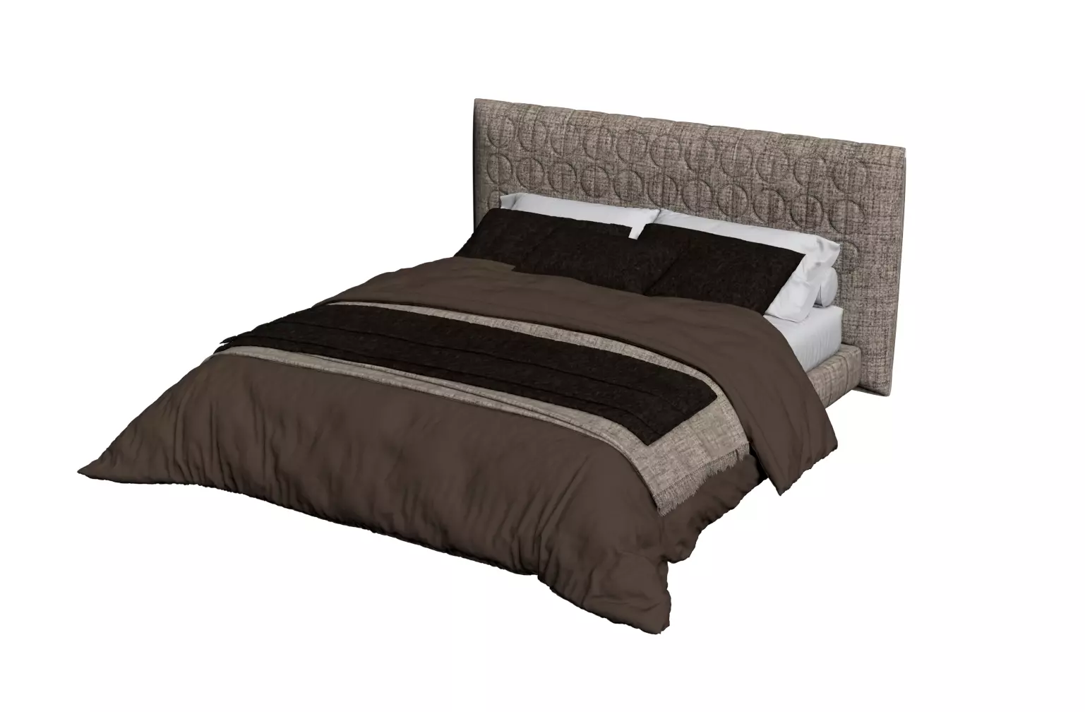 Minotti Curtis Bed 3D Model Max FBX OBJ 3D model_0